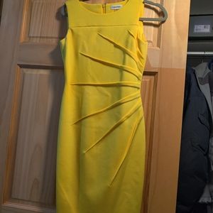 Calvin Klein size 2 yellow dress